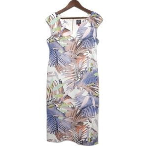 Vince Camuto Midi Dress Palm Print 14